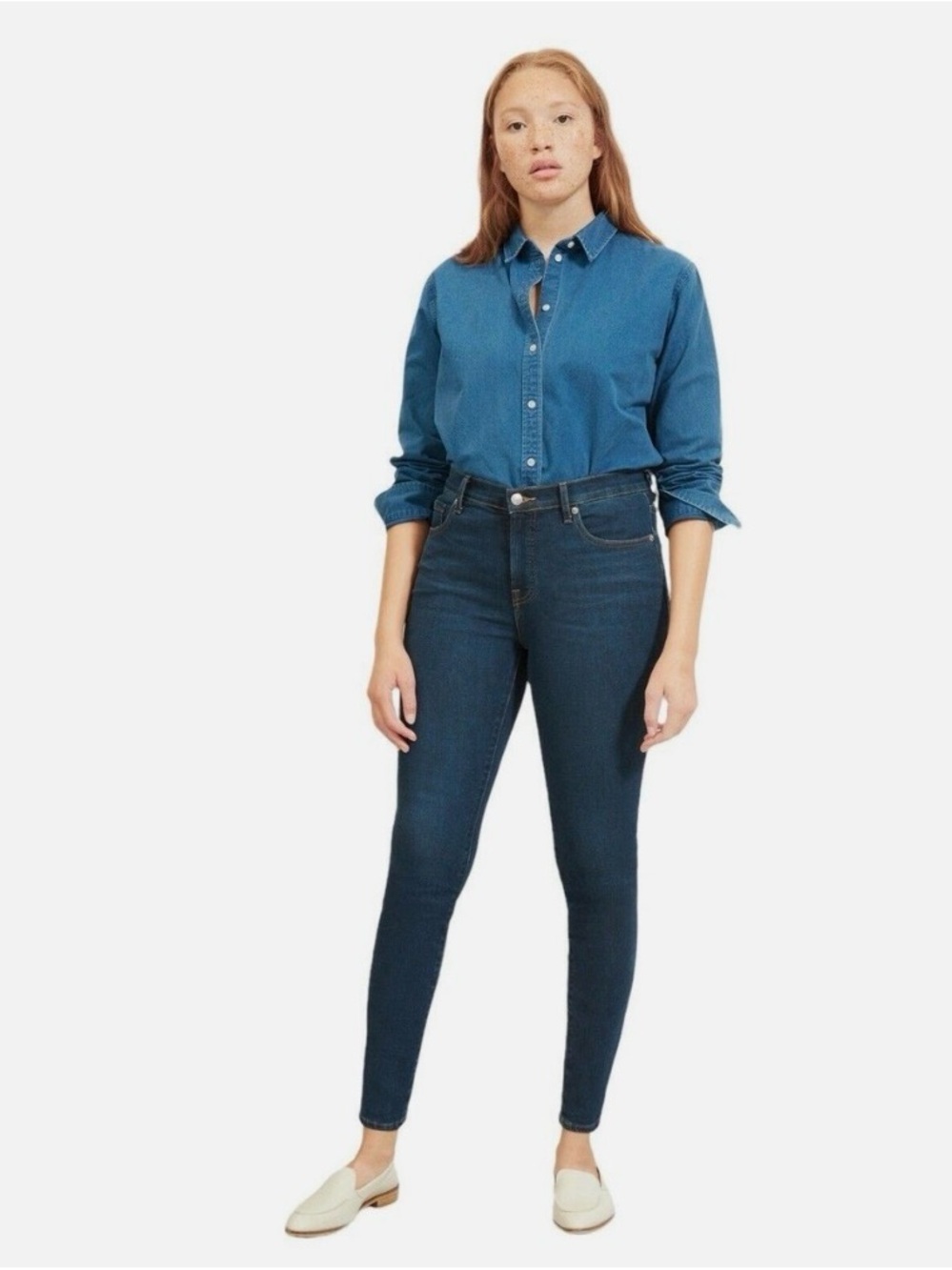 Everlane Indigo Mid-Rise Skinny Jeans